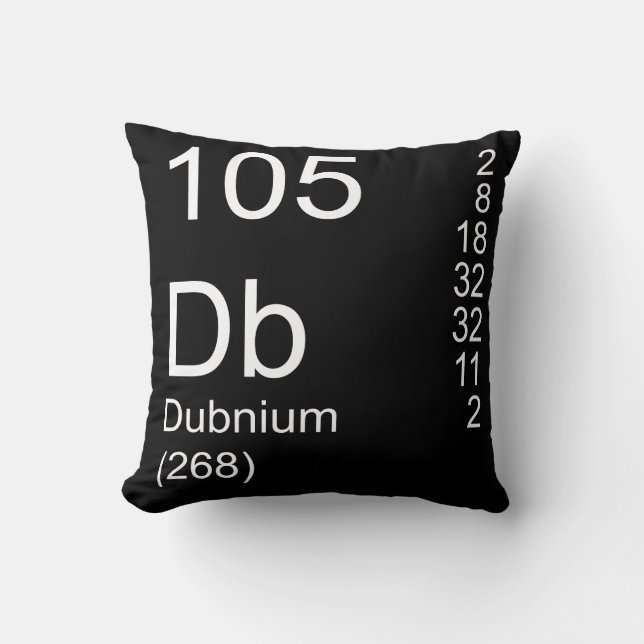 Dubnium Throw Pillow (Front)