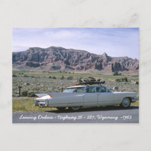 Dubois Wyoming Antique White Cadillac Postcard