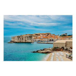 Dubrovnik beach poster