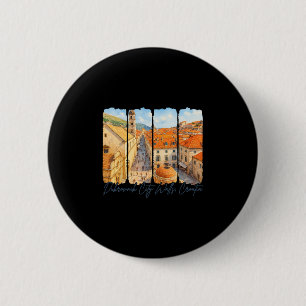 Dubrovnik City Walls Croatia Travel Brushstroke So Button