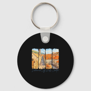 Dubrovnik City Walls Croatia Travel Brushstroke So Keychain
