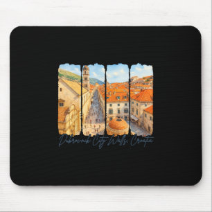 Dubrovnik City Walls Croatia Travel Brushstroke So Mouse Pad