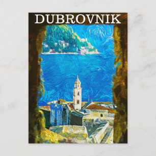 Dubrovnik Croatia Drawing Watercolor Postcard