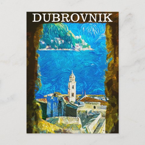 Dubrovnik Croatia Drawing Watercolor  Postcard