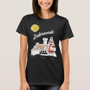 Dubrovnik Croatia Fortress White Red Travel T-Shirt