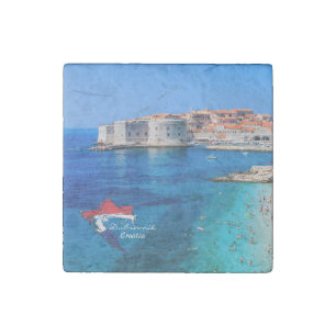 Dubrovnik Croatia Hrvatska Adriatic Sea Stone Magnet