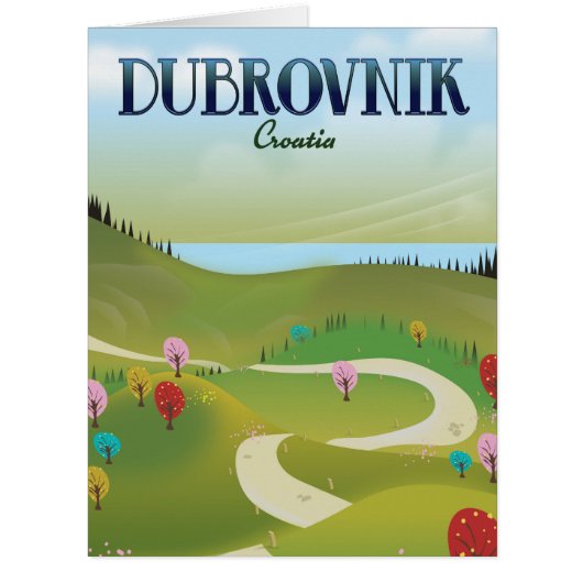 dubrovnik croatia landscape poster. cards (Front)
