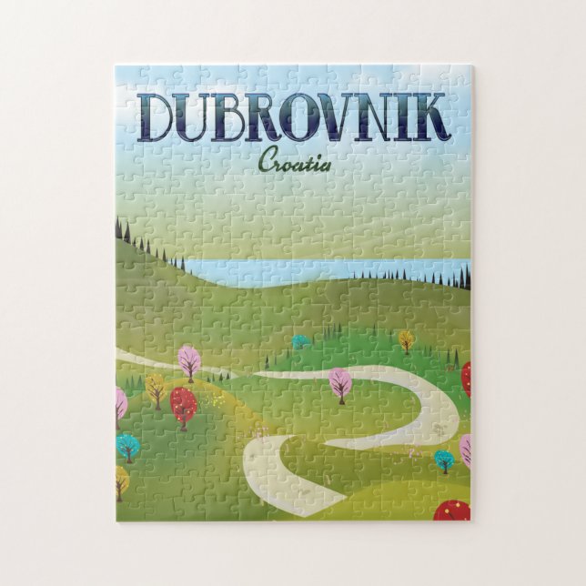 dubrovnik croatia landscape poster. jigsaw puzzle (Vertical)