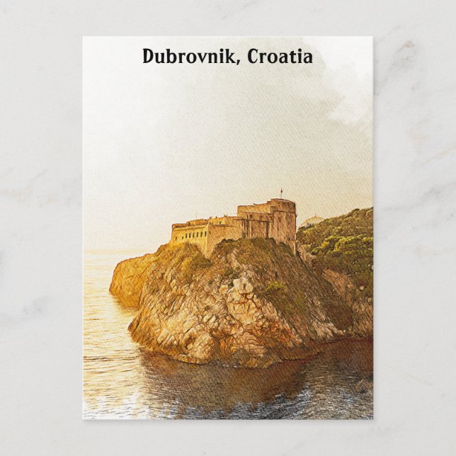 Dubrovnik Croatia Lovrijenac Fortress Postcard (Front)