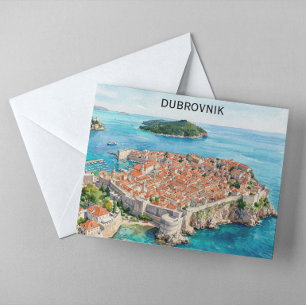 Dubrovnik Croatia Old Town Adriatic Coast Cityscap Postcard