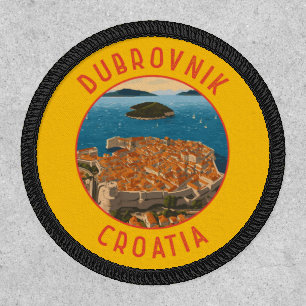 Dubrovnik Croatia Retro Distressed Circle Patch