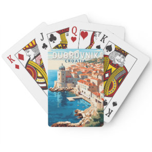 Dubrovnik Croatia Travel Art Vintage Poker Cards