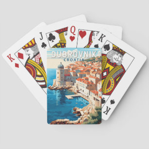 Dubrovnik Croatia Travel Art Vintage Poker Cards