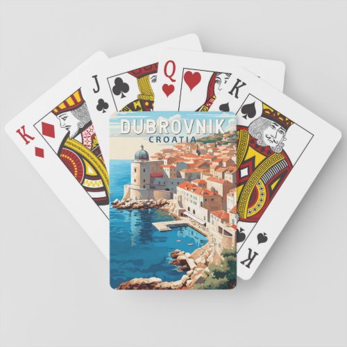 Dubrovnik Croatia Travel Art Vintage Poker Cards