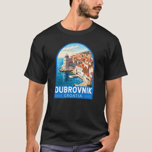 Dubrovnik Croatia Travel Art Vintage T_Shirt