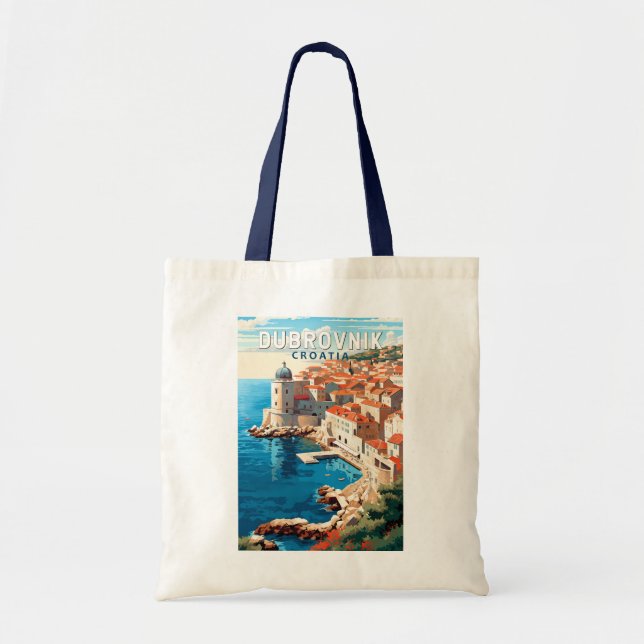 Dubrovnik Croatia Travel Art Vintage Tote Bag (Front)