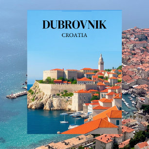 Dubrovnik, Croatia Travel Vintage  Postcard