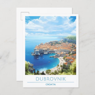 Dubrovnik Croatia Vintage Travel Postcard