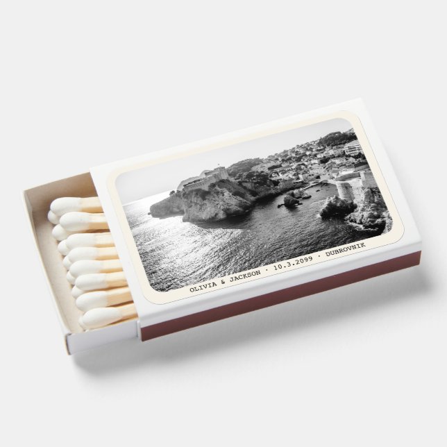 Dubrovnik Croatia Wedding Favor Custom Matchbox Matchboxes (Front Open)