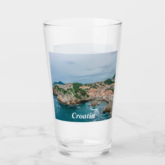 Dubrovnik harbor and city center glass (Front)