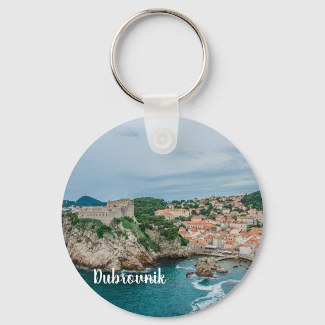 Dubrovnik harbor and city center keychain (Front)