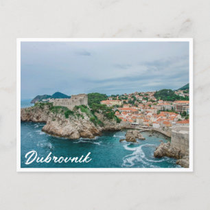 Dubrovnik harbor and city center postcard
