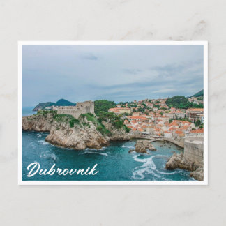 Dubrovnik harbor and city center postcard