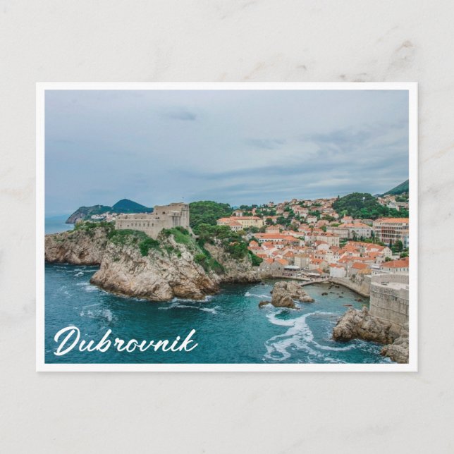 Dubrovnik harbor and city center postcard (Front)
