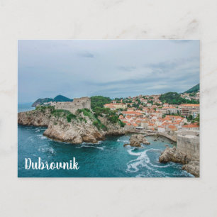 Dubrovnik harbor and city center postcard