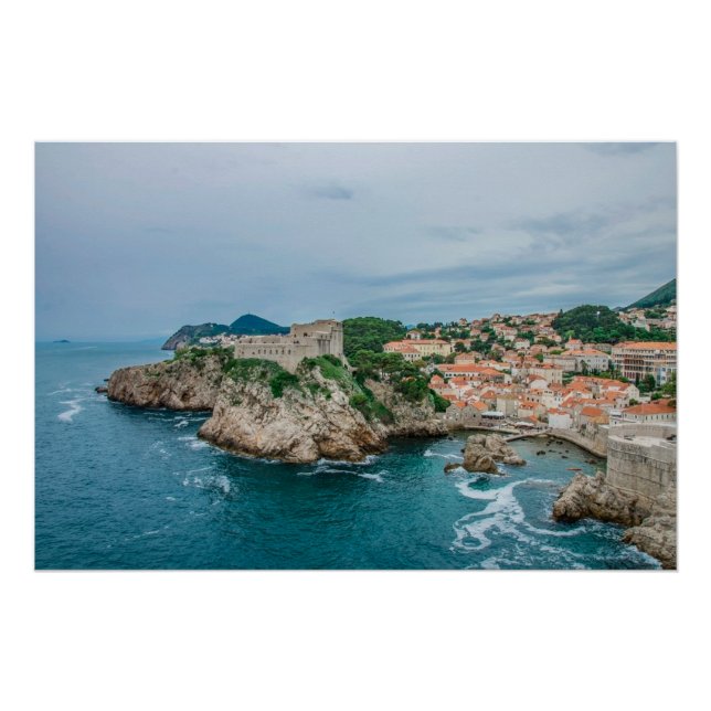 Dubrovnik harbor and city center poster (Front)