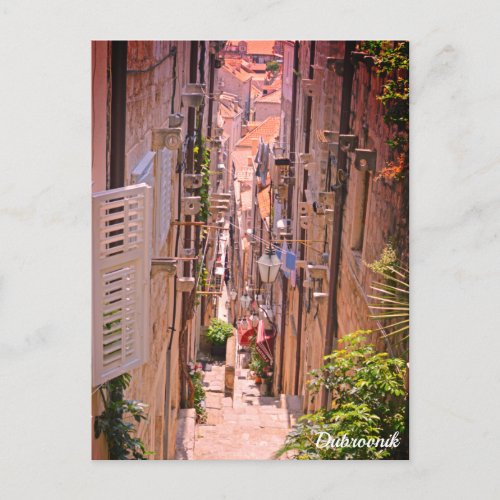 Dubrovnik Inside the Old City Walls IV Holiday Postcard