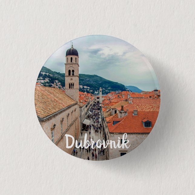 Dubrovnik main street, Croatia Button (Front)