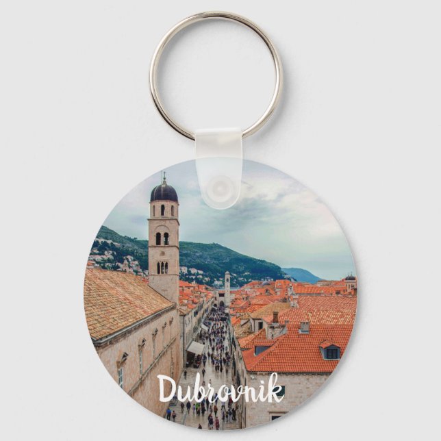 Dubrovnik main street, Croatia Keychain (Front)