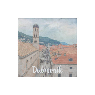 Dubrovnik main street, Croatia Stone Magnet