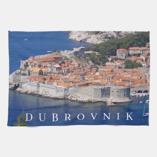 Dubrovnik panoramic view tea towel