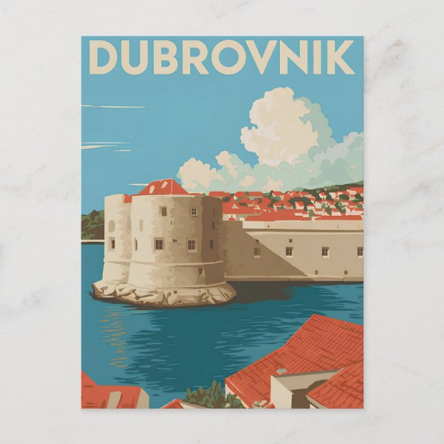 Dubrovnik vintage postcard (Front)