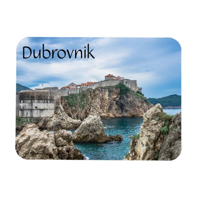 Dubrovnik walls view from sea magnet (Horizontal)
