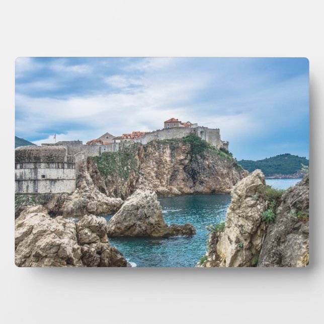 Dubrovnik walls view from sea plaque (Front)