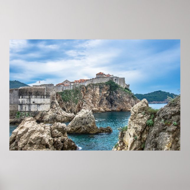 Dubrovnik walls view from sea poster (Front)