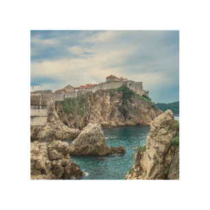 Dubrovnik walls view from sea wood wall art