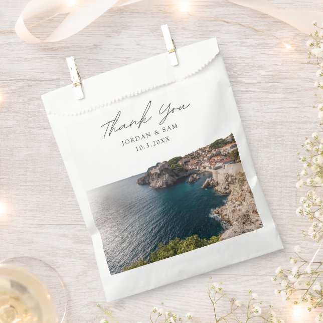 Dubrovnik Wedding Favor Croatian Thank You Photo Bag (Clipped)
