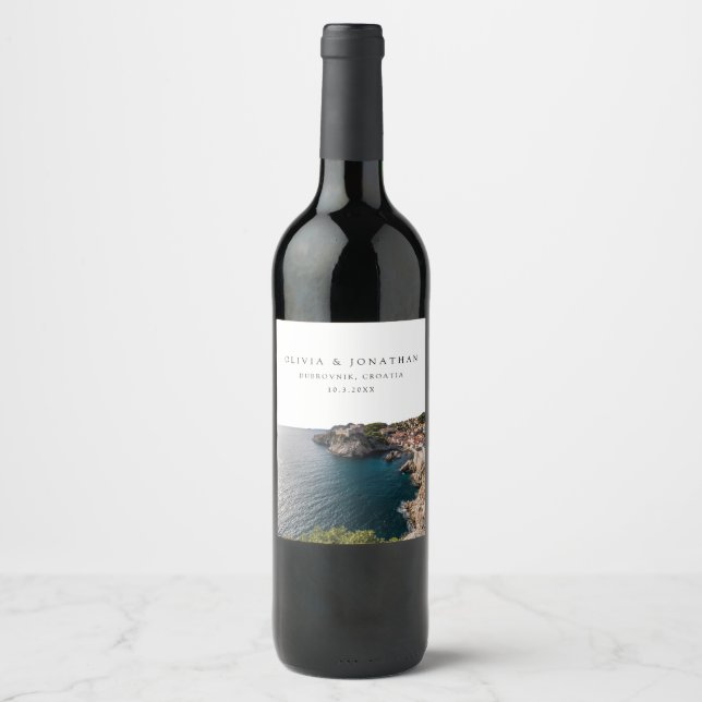 Dubrovnik Wedding Wine Label (Front)