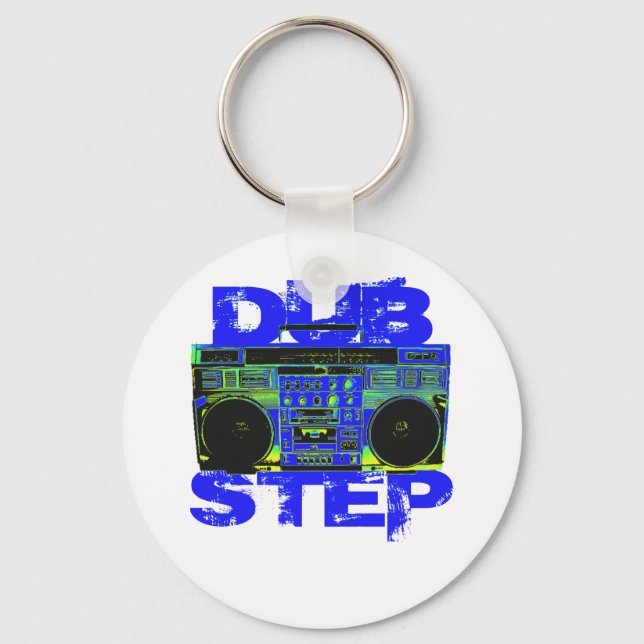 Dubstep Blue Boombox Keychain (Front)