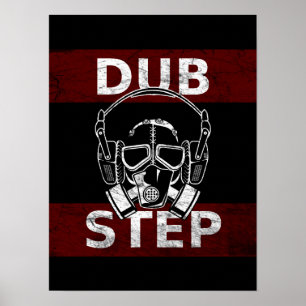 Dubstep gas mask & headphones poster