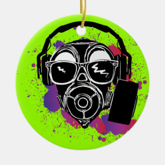 Dubstep Gasmask Ceramic Ornament
