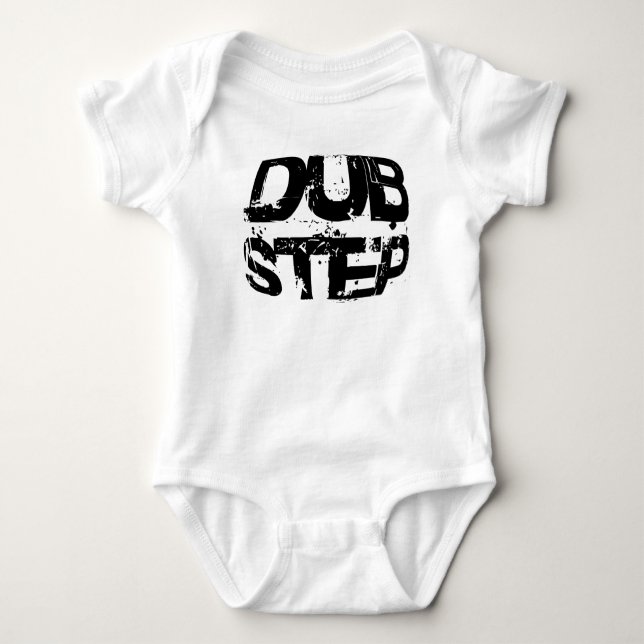 Dubstep Music Text Baby Bodysuit (Front)