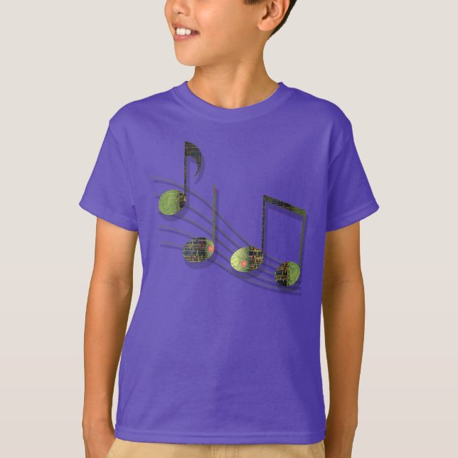 Dubstep Notes Kids and Baby Dark Shirt (Front)