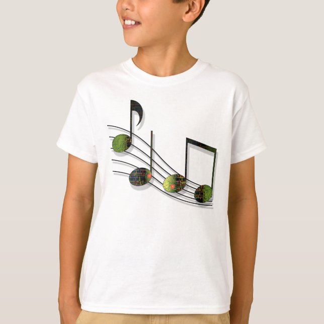 Dubstep Notes Kids and Baby Light Shirt (Front)