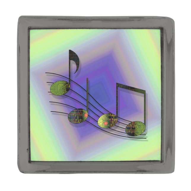 Dubstep Notes Lapel Pin (Front)