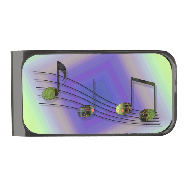 Dubstep Notes Money Clip (Front)